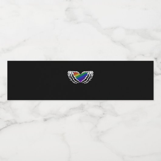 Stolz - Skeletthandschuhe, die das Herz klassisch Wasserflaschenetikett (Einzelnes Label)