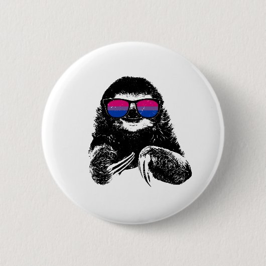 Stolz Sloth Bisexual Flag Sonnenbrille Button (Vorderseite)