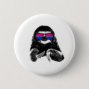 Stolz Sloth Bisexual Flag Sonnenbrille Button