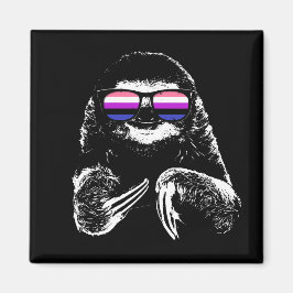 Stolz Sloth Genderfluid Flag Sonnenbrille Magnet