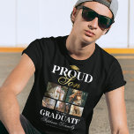 Stolz Sohn des Graduate T - Shirt<br><div class="desc">Erleben Sie Ihren Stolz und Ihre Freude als Elternabgänger mit unseren speziell entworfenen Black & Gold Abschluss T - Shirt. Diese maßgeschneiderten Stücke, komplett mit klassischem Studentendesign, fünf persönlichen Fotos, der kühnen Aussage "stolzer Sohn des Absolventen", und personalisiert mit Ihrem Mama oder Vads Namen, Studienort und Klassenjahr, machen eine eindeutige...</div>