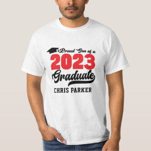 Stolz SON eines 2023 Graduate Red Bold Script T-Shirt