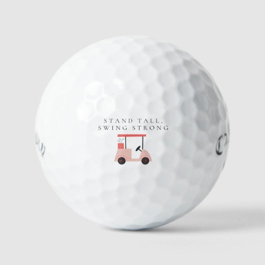 'Stolz stehen, stark schwingen' Stärkend Aufmunter Golfball (Vorderseite)