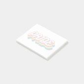 Stolz| Stil der 70er Jahre Post-it Klebezettel (angewinkelt)