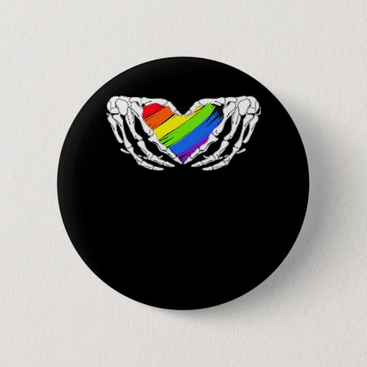 Stolz - Stolze SkelettHände mit Herz 2 Klassik Button (Vorderseite)