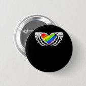 Stolz - Stolze SkelettHände mit Herz 2 Klassik Button (Vorne & Hinten)