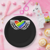 Stolz - Stolze SkelettHände mit Herz 2 Klassik Pappteller (Party)