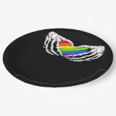 Stolz - Stolze SkelettHände mit Herz 2 Klassik Pappteller (Schrägansicht)