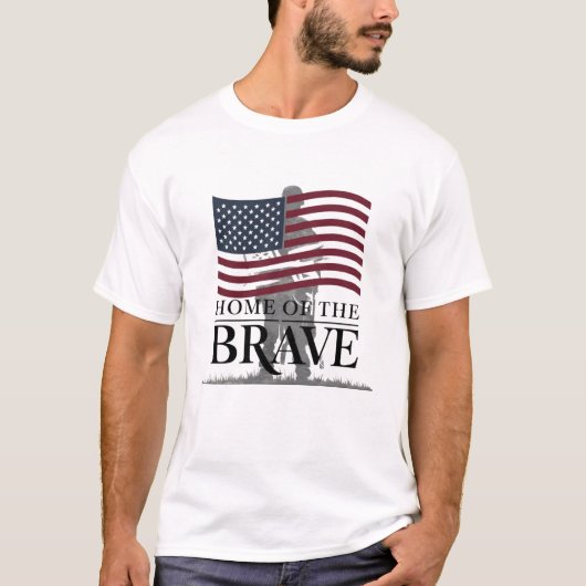 Stolz tapfer: Amerikanische Flagge T-Shirt (Vorderseite)