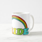 Stolz Text und Regenbogen Kaffeetasse (VorderseiteRechts)