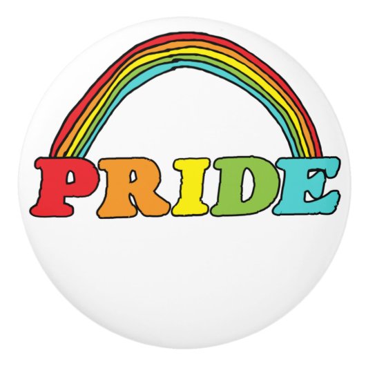Stolz Text und Regenbogen Keramikknauf (Vorderseite)