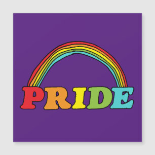 Stolz Text und Regenbogen Magnetkarte