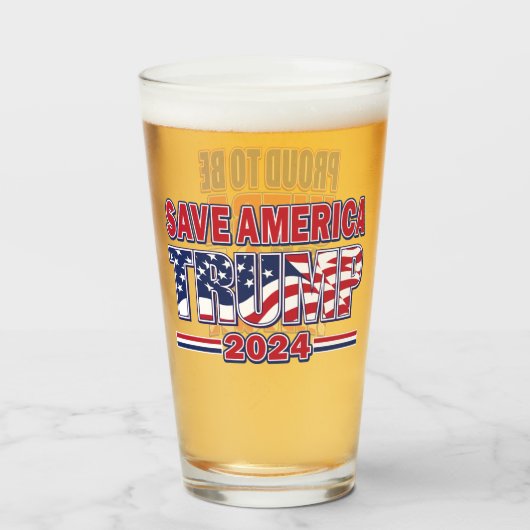 Stolz Trump unterstützen Glas (Rückseite (gefüllt))