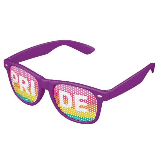 Stolz Typografie & Regenbogendesign Partybrille (Schrägansicht)
