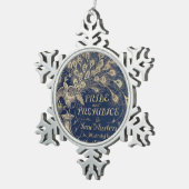 Stolz-u. Vorurteil-Pfau-Verzierung Schneeflocken Zinn-Ornament (Rechts)