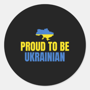 Stolz, Ukrainer zu sein, T-Shirt Ukraine-Flagge Runder Aufkleber