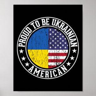 Stolz, Ukrainisch-Amerikaner zu sein Flaggenfarben Poster