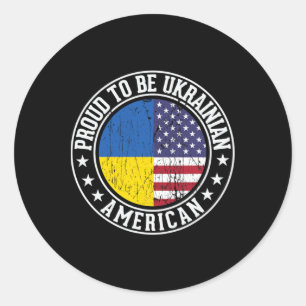 Stolz, Ukrainisch-Amerikaner zu sein Flaggenfarben Runder Aufkleber