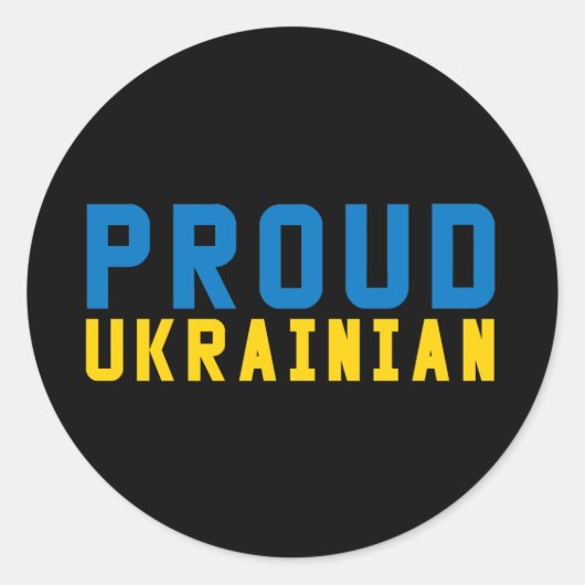 stolz Ukrainisch Runder Aufkleber (Vorderseite)