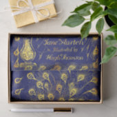 Stolz und Präjudice Blue Gold Pfauenbuchdeckung Seidenpapier (Geschenk)