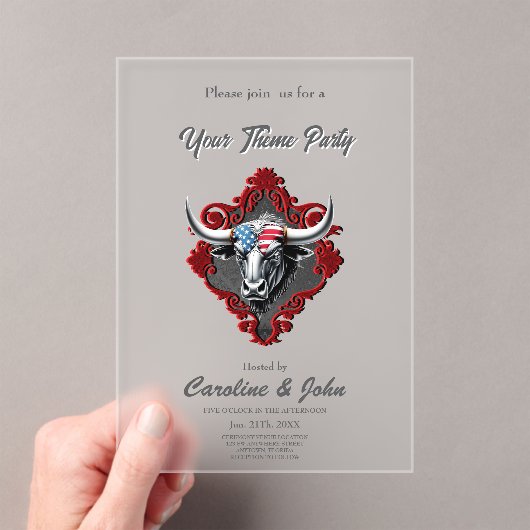 Stolz und Stärke, ein amerikanischer Stier Acryleinladungen (Insitu (Handheld))