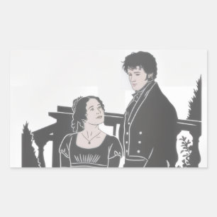 Stolz und Vorurteil 1995 Elizabeth & Darcy Rechteckiger Aufkleber