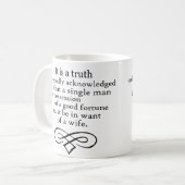 Stolz und Vorurteil Kaffeetasse (Vorderseite Links)