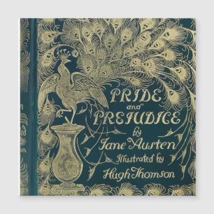 Stolz und Vorurteil Pfau-Cover Magnetkarte
