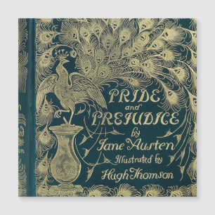 Stolz und Vorurteil Pfau-Cover Magnetkarte