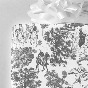 Stolz und Vorurteil Pferde Schwarz Weiß Toile Geschenkpapier