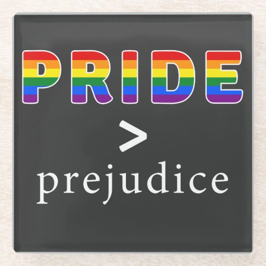 Stolz und Vorurteil Pride-Shirt Glasuntersetzer (Vorderseite)