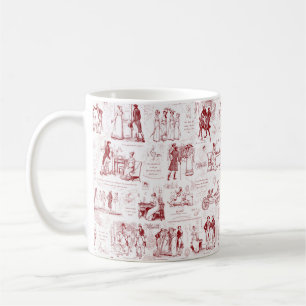 Stolz und Vorurteil Red Toile Zitate Kaffeetasse