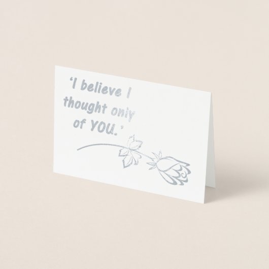 Stolz und Vorurteil Romantischer Zitat Folienkarte (Vorderseite)