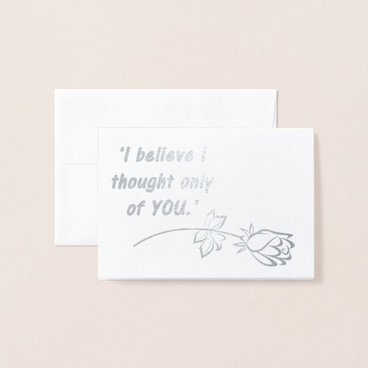 Stolz und Vorurteil Romantischer Zitat Folienkarte (Vorderseite mit Umschlag)