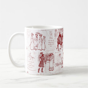 Stolz und Vorurteil Rot Toile Zitate Kaffeetasse