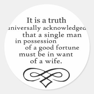 Stolz und Vorurteil Runder Aufkleber