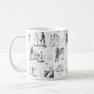 Stolz und Vorurteil Schwarz Weiß Toile Zitate Kaffeetasse