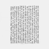 Stolz-und Vorurteil-Text Fleecedecke (Vorderseite)