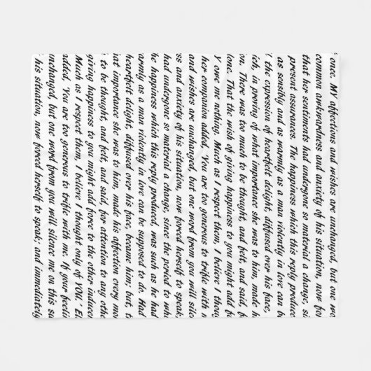 Stolz-und Vorurteil-Text Fleecedecke (Vorderseite (Horizontal))
