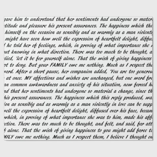 Stolz-und Vorurteil-Text Geschenkpapier (Flach)