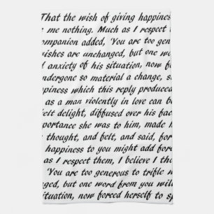 Stolz-und Vorurteil-Text Küchentuch