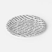 Stolz-und Vorurteil-Text Pappteller (Schrägansicht)