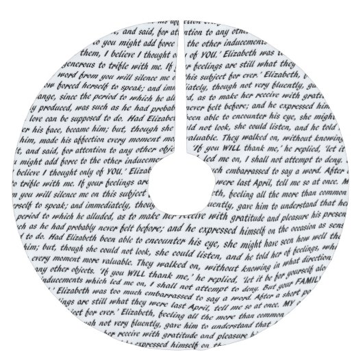 Stolz-und Vorurteil-Text Polyester Weihnachtsbaumdecke (Vorderseite)