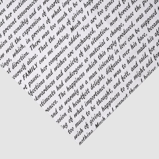 Stolz-und Vorurteil-Text Seidenpapier (Ausschnitt)