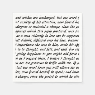 Stolz-und Vorurteil-Text Serviette