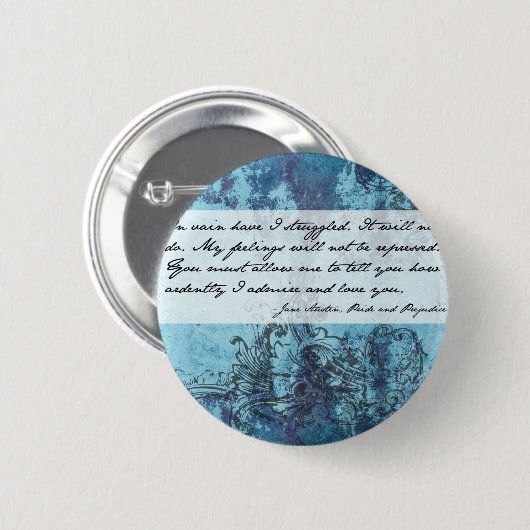 Stolz-und Vorurteil-Zitat Button (Vorne & Hinten)