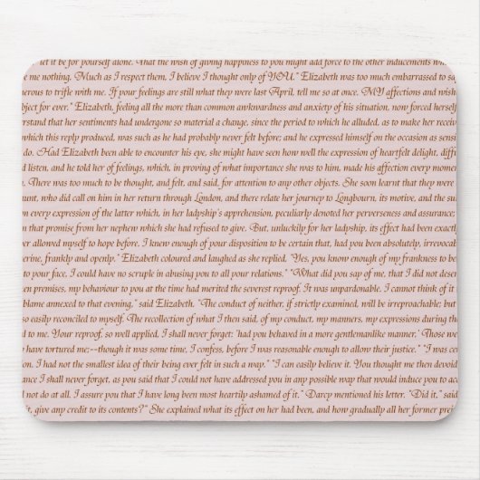 Stolz-und Vorurteil-Zitat Mousepad (Vorne)