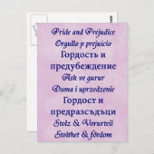 Stolz und Vorurteile auf der ganzen Welt. Postkarte (Vorne/Hinten)