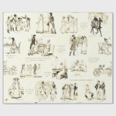 Stolz und Vorurteile Beige Sepia Toile Quotes Geschenkpapier (Flach)