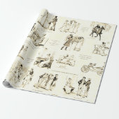 Stolz und Vorurteile Beige Sepia Toile Quotes Geschenkpapier (Ungerollt)